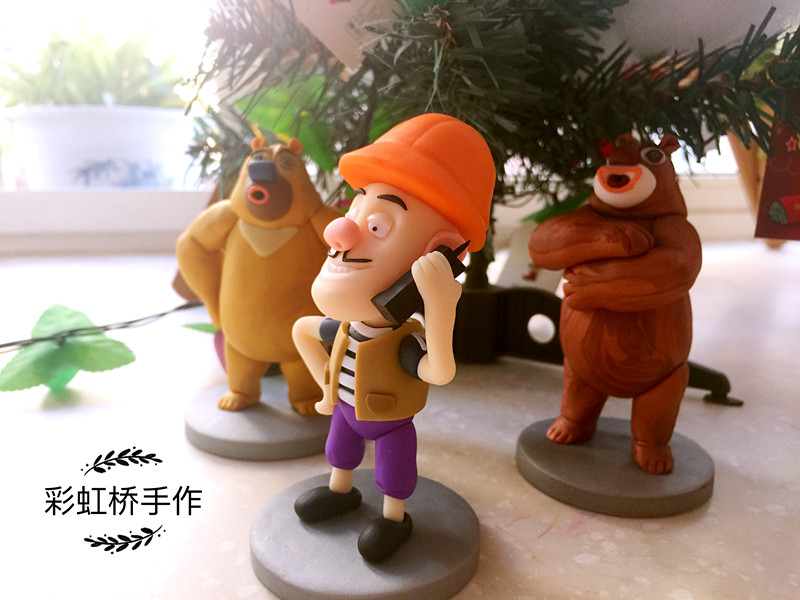 Bear infested bear big bald head strong soft pottery toy doll Cake decoration decoration car decoration Children's gift boutique customization