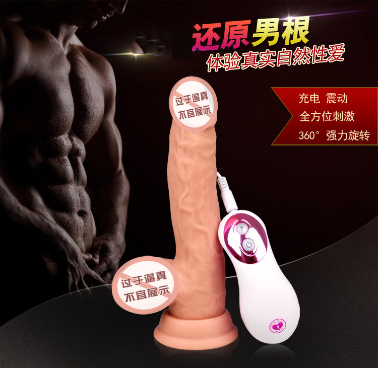 充电粗大仿真假阳具阴茎女用自慰器软震动棒抽插高潮情趣性用品JB