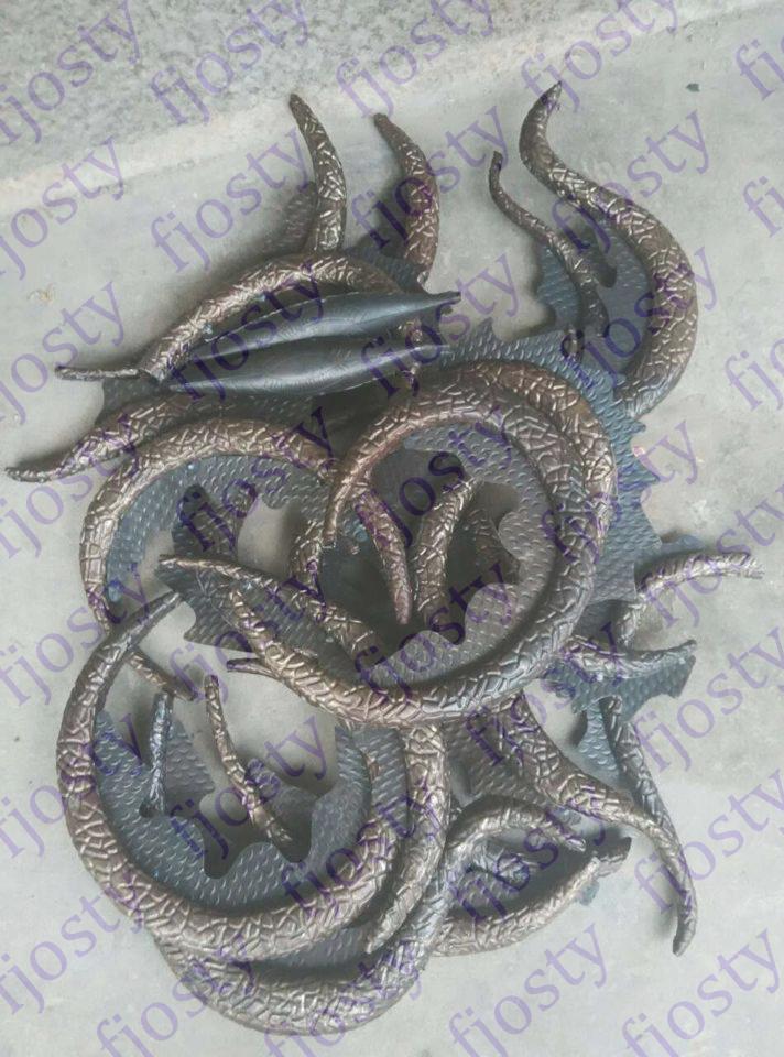 Wrought iron accessories Stamping forging empty package flower stamping flower leaf villa door Iron flower seahorse door accessories set of 22 pieces