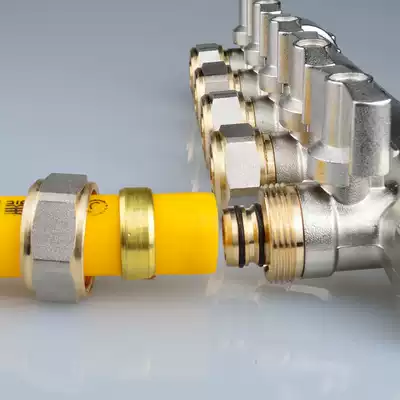 Factory direct floor heating water separator thickened pure copper integrated double valve water separator forging Geothermal