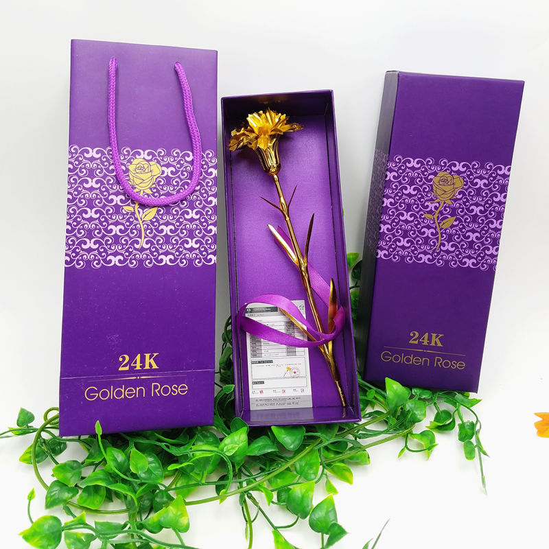 Gold leaf Carnation bouquet Rose gift School Teacher's Day Send mother teacher Mother Birthday gift