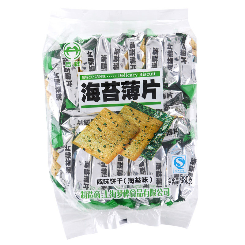 【天猫超市】梦桦 海苔薄片 380g/袋 休闲零食 办公室下午茶必备