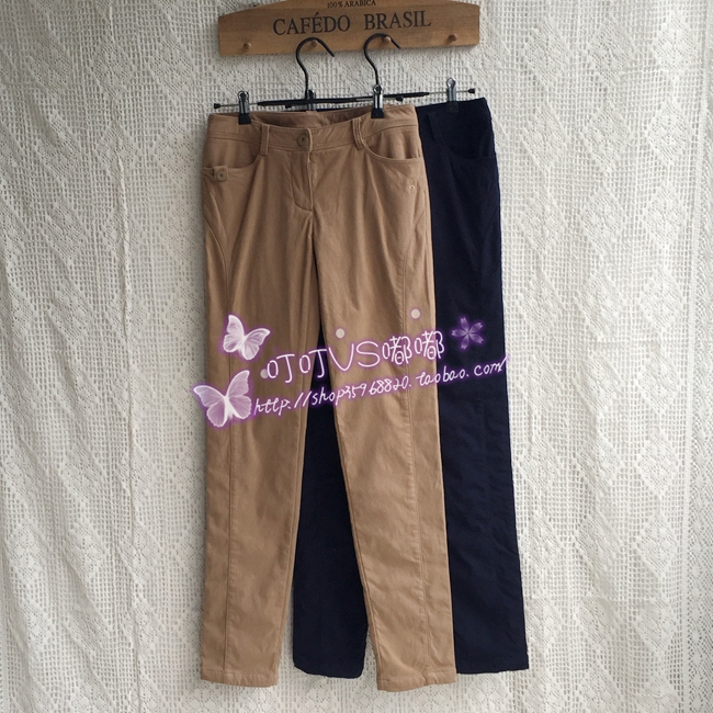 Self-retention~H golf series one-button decorative fleece comfortable trousers five colors