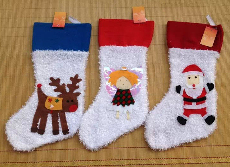 Christmas Gift Socks Gift Bags Peacock Velvet Appliques Christmas Socks Christmas Gift Bags Hanging Christmas Tree Ornaments