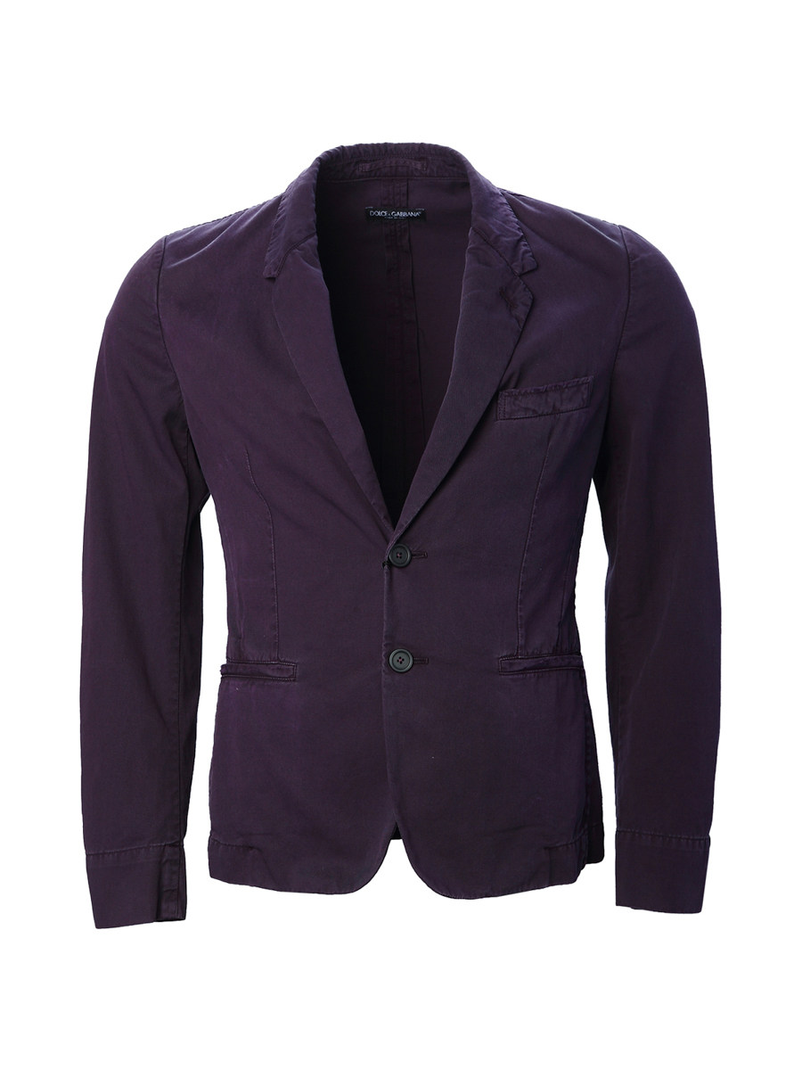 Dolce&Gabbana 深紫色平驳领两粒扣饰西装外套