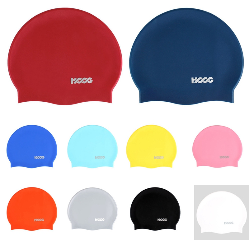HOOG Imports South Korean men and women General pure colour vegetarian colour silicone swimming cap Fashion waterproof spot