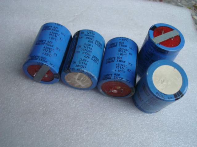 American Chemical UCC Red Head Sibisoft SPRAGUE 450V 330UF 82D Biliary Machine Filtering Electrolytic Capacitor