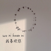 ins wind wall stickers I like you text Chinese stickers girl dormitory bedroom cafe decoration wall stickers