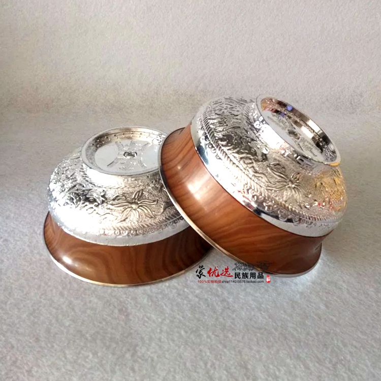 Silver bowl Mongolian characteristics Silver bowl toasting Silver bowl Wine set Glass offering Hada Silver bowl Batch F Mongolian supplies