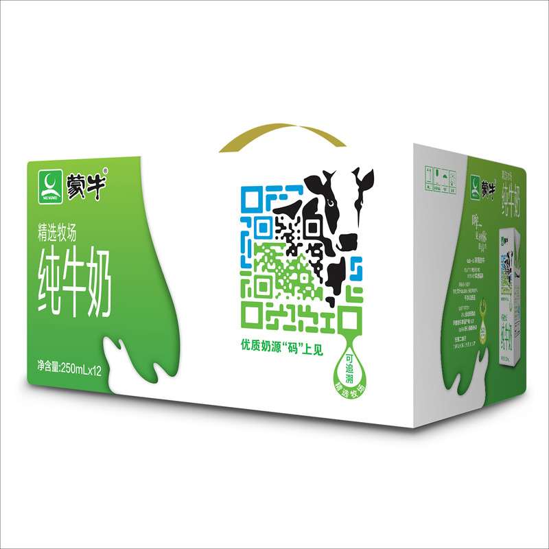 蒙牛 精选牧场纯牛奶 250ml×12盒