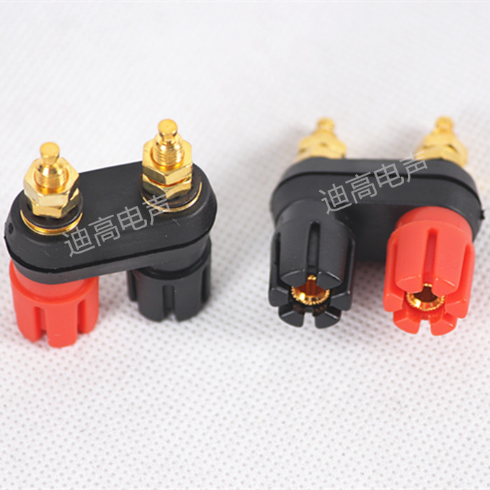 Audio amplifier terminal block speaker banana socket double head of red black column plum column