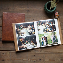 Durable leather slide pocket photo album insert style retro baby home creative album album 120 6 inch