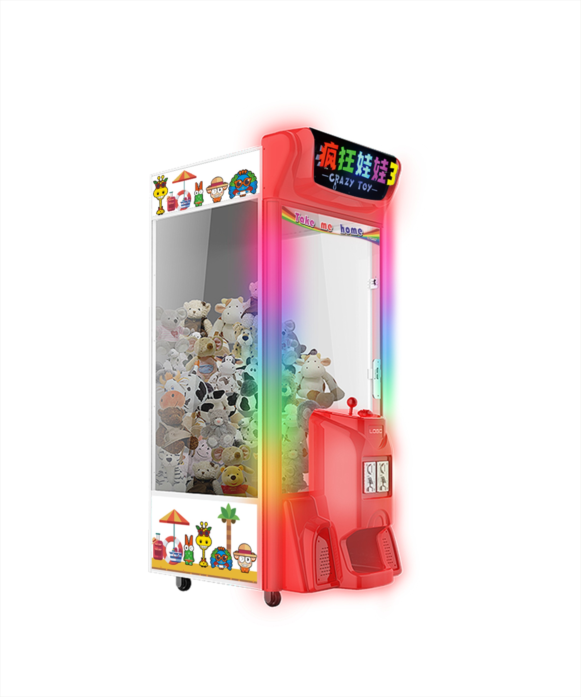 Tonley Cartoon Crazy Clip Doll Machine 3 Generations Panoramic Transparent Shop Windows High Face Value Star Products