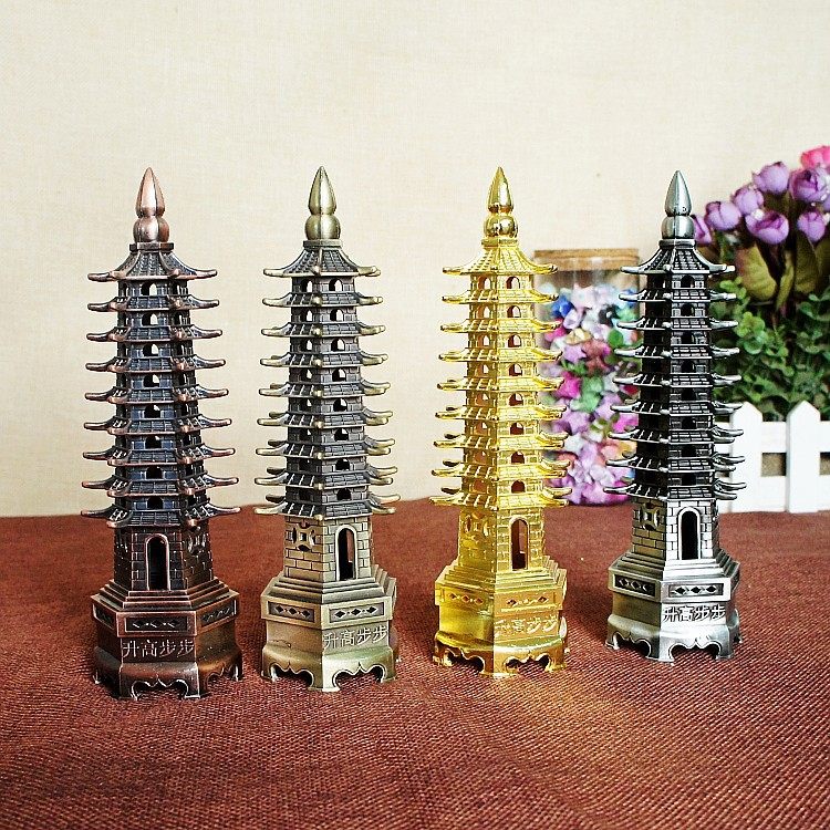 New backgammon rising Wenchang Tower ornaments 9-layer 13-layer electroplated Wenchang Tower workmanship fine Wenchang Tower