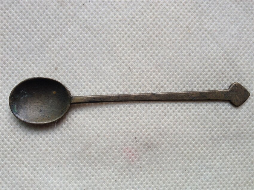 Ming and Qing dynasties and the Republic of China Ruyi handle copper water spoon large open door study utensils antique antique collection fidelity and old age
