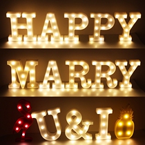 Birthday party decoration letter lamp digital Valentines Day confession romantic proposal wedding wedding room scene decoration