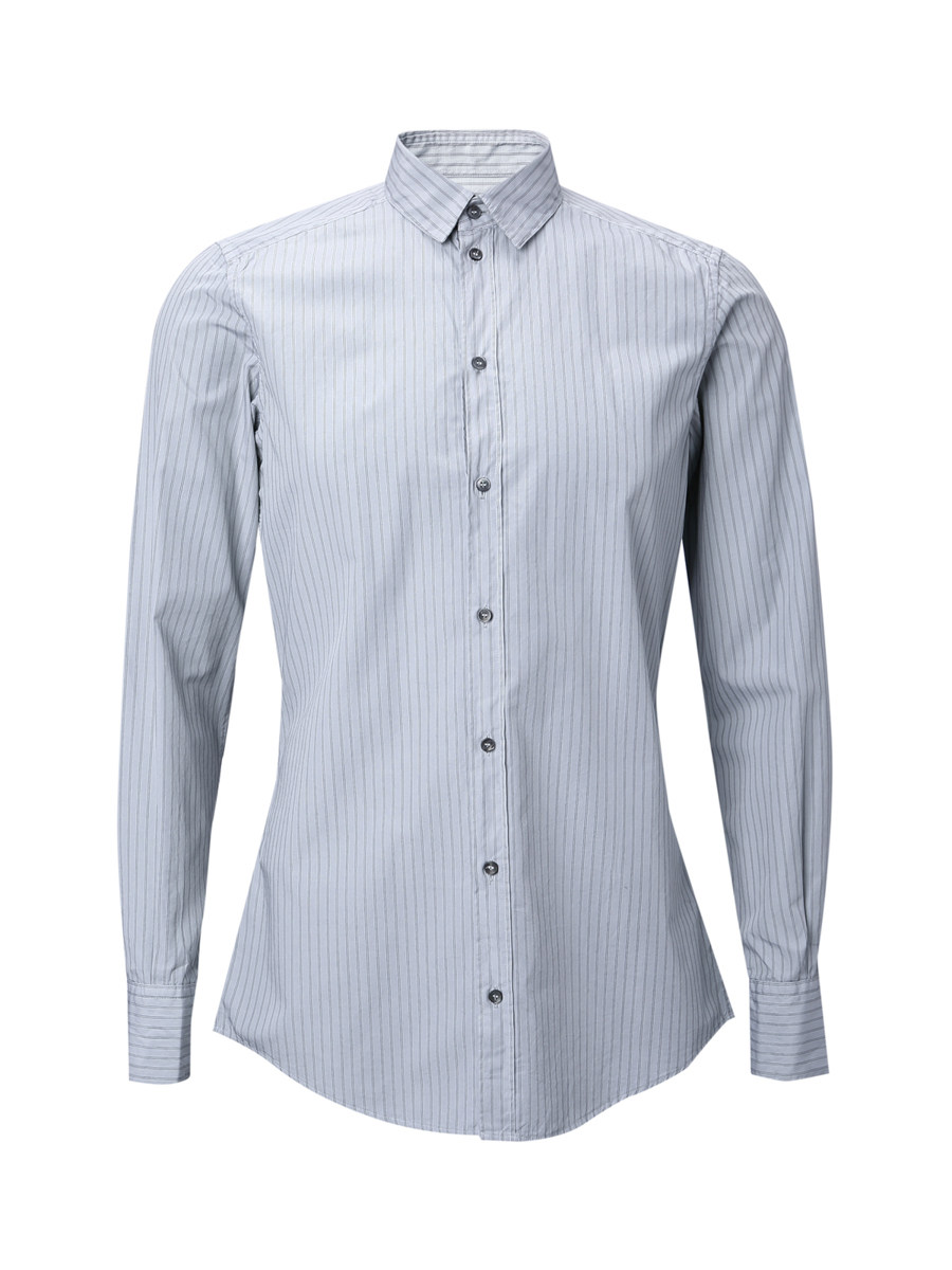 Dolce&Gabbana 灰色条纹修身长袖衬衫