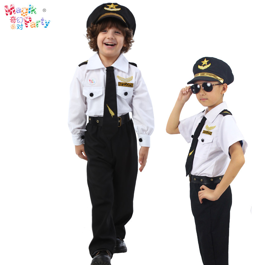 Halloween Costume Cosplay Costume Boy Air Force Air Junior Pilot Captain uniform