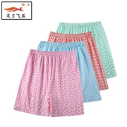 Của phụ nữ trung niên và tuổi cotton cao eo bốn góc đồ lót quần short cotton lỏng in mẹ loose mặc bên ngoài quần