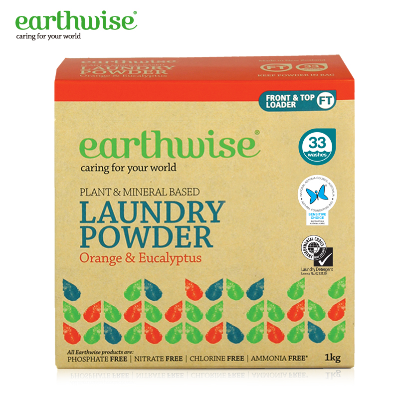 earthwise超浓缩洗衣粉香橙桉树1KG有效去污不伤手 植物萃取