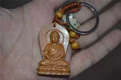 Peach Wood Master Shakyamuni Buddha Buddha keychain height 10 5 cm