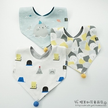 2020 Korea new triangle towel baby bib baby saliva towel baby bib pure cotton cartoon bib