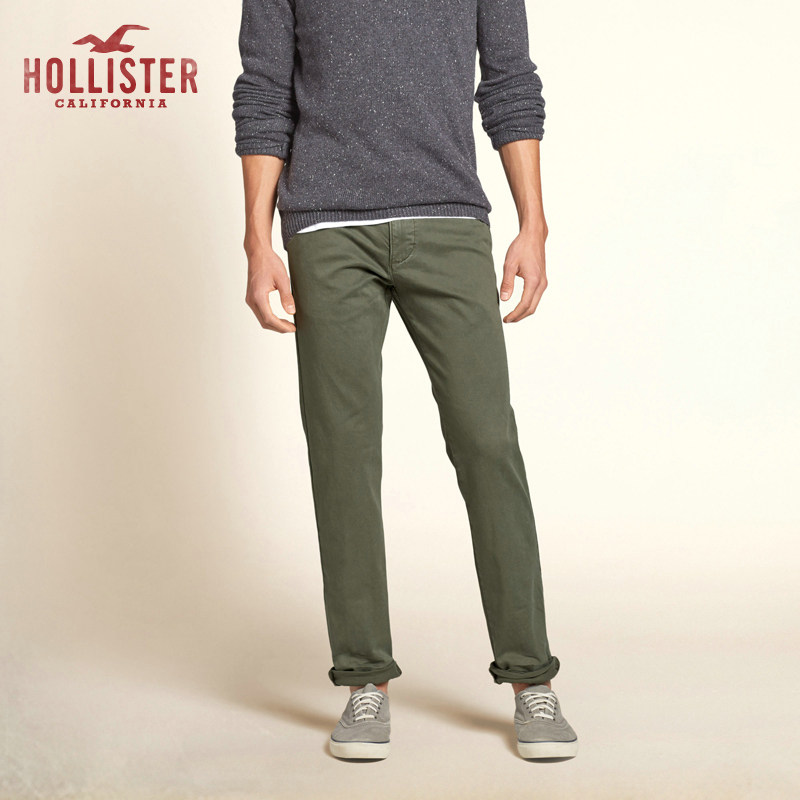Hollister 瘦腿拉链门襟卡其裤 男 93990
