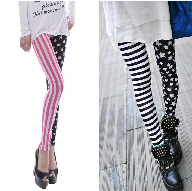 Fashionable Irregular Striped Star Leggings, Slim Fit, Celebrity Style, Five-Pointed Star Skinny Pants, Thin Women's Pants Fashionable Irregular Striped Star Leggings, Slim Fit, Celebrity Style, Five-Pointed Star Skinny Pants, Thin Women's Pants