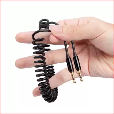 1 5m spring AUX audio cable stereo 3 5mm male-to-male telescopic car cable Car mobile phone audio