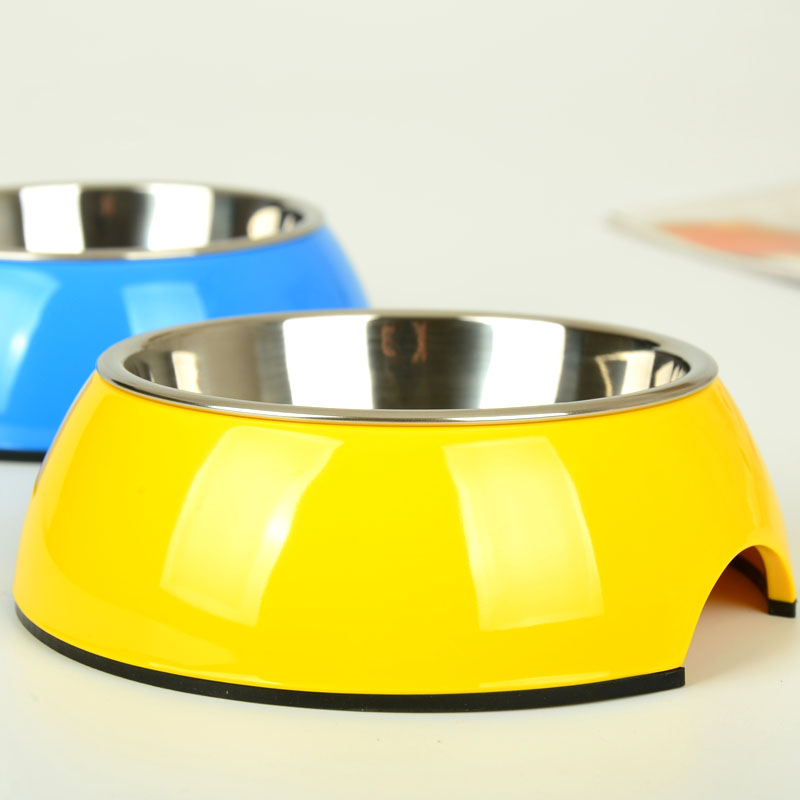 Hoop dog bowl cat bowl dog food bowl dog feeding bowl pet double bowl teddy golden retriever meal plate supplies