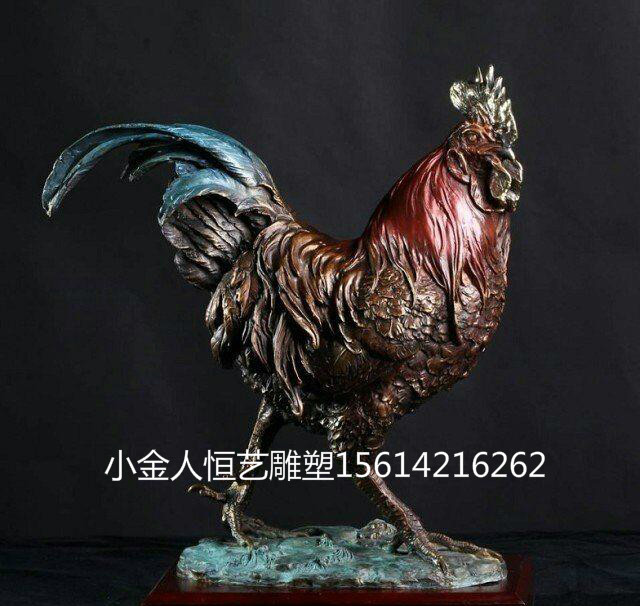Big rooster cockfighting sculpture simulation animal and plant fiberglass sculpture twelve zodiac shopping mall courtyard lucky ornaments