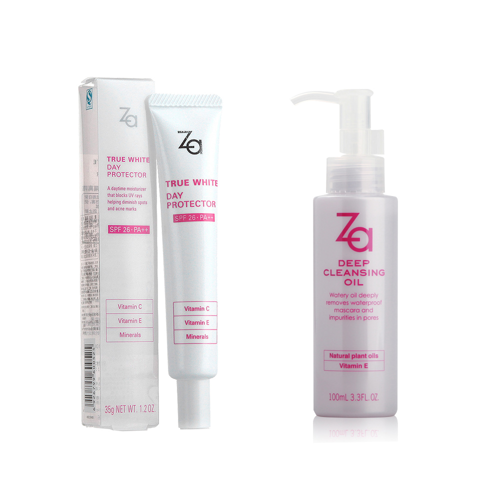 【天猫超市】Za姬芮 新能真皙美白隔离霜35g+净颜深层卸妆油100ml