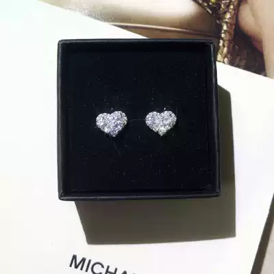 JASMINE body 925 silver love zircon earrings Super Flash fairy heart sweet earrings