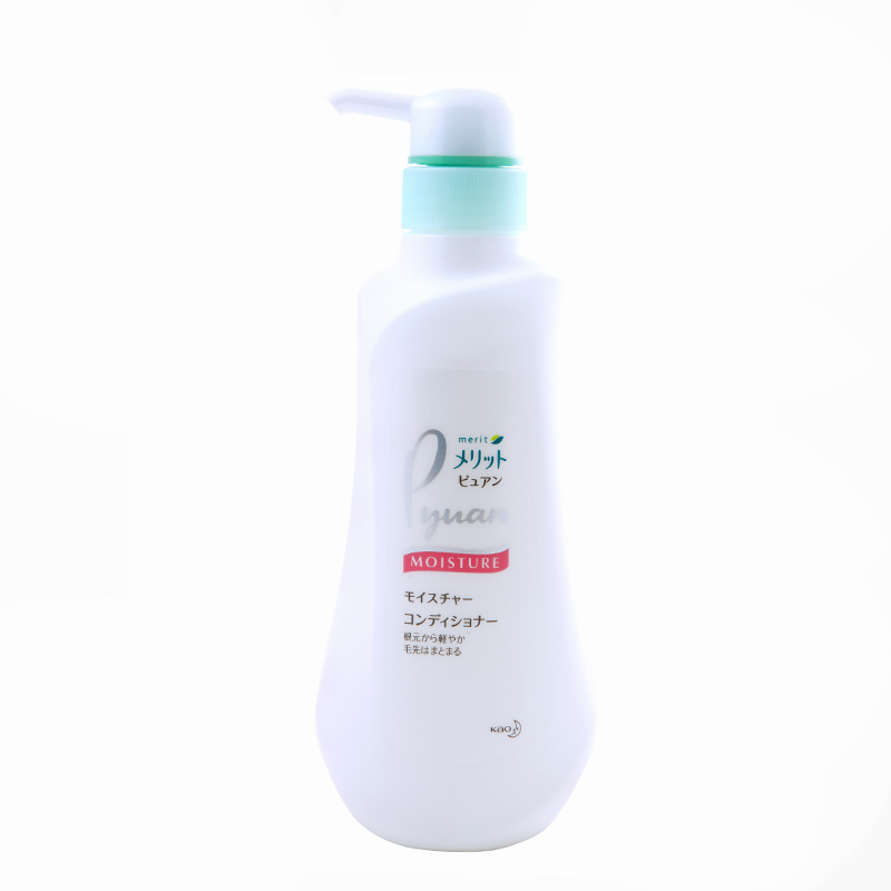 花王/KAO merit Pyuan 弱酸性无硅头皮护发素 保湿滋润型 470mL