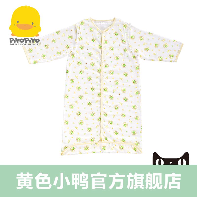 黄色小鸭 哈皮蛙系列 纱布可拆袖睡袋衣 510012