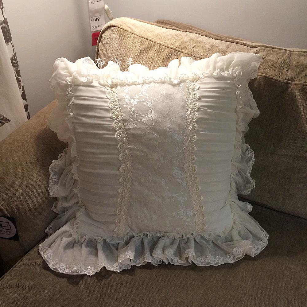 New Euro - style Princess style home textile white lace embroidery square 70 pillow cushion backs