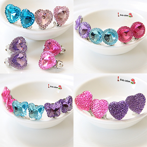 Baby Girl Girl Jewellery Accessories Gift Prizes Crystal Small Princess Bright Flash Water Drill No Pain a pair-Taobao