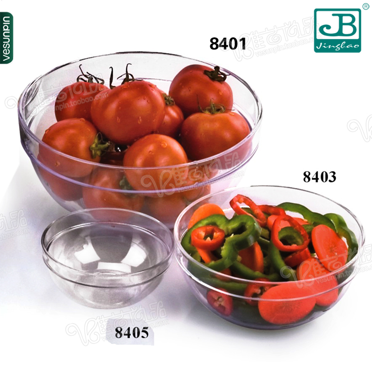 Garbo daily 8403AS fruit salad round plastic bowl transparent bowl anti-fall vegetable basin tasteless
