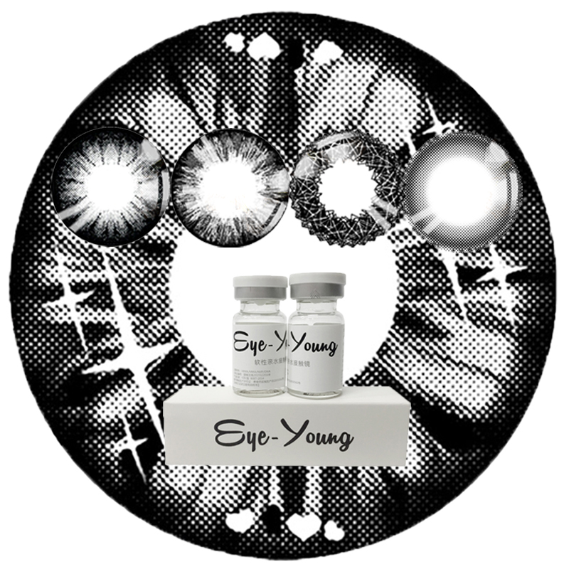 爱漾Eyeyoung美瞳混血年抛小黑环大美目彩色近视隐形眼镜1片装