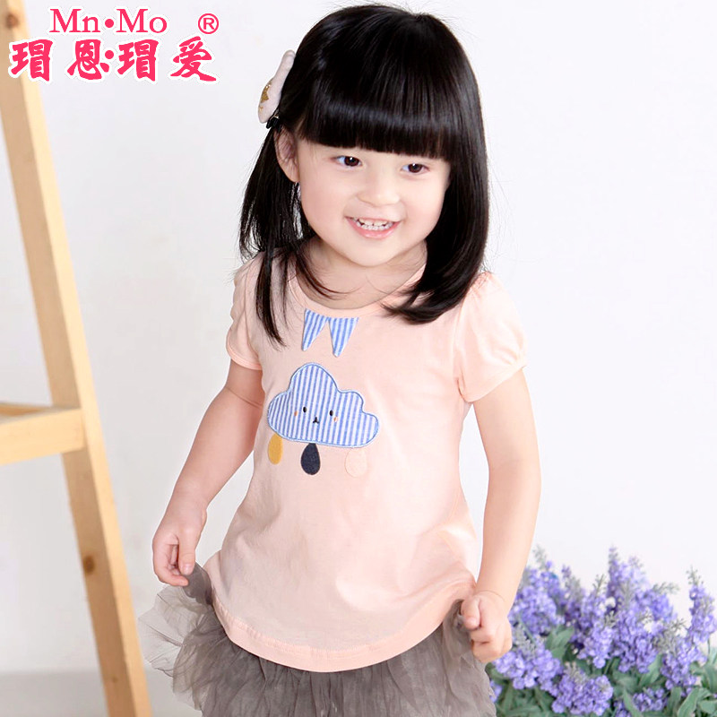 瑁恩瑁爱2016夏季新款女宝T恤纯棉婴儿短袖t恤夏装外出上衣服女童
