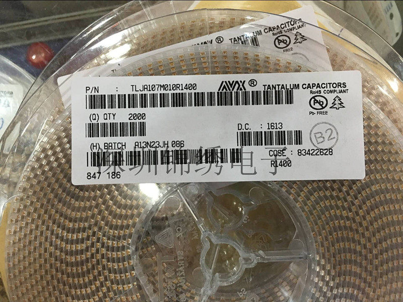 Tantalum capacitor AVX 6032 TAJC157K010 10V 150UF Type C 10% 157A