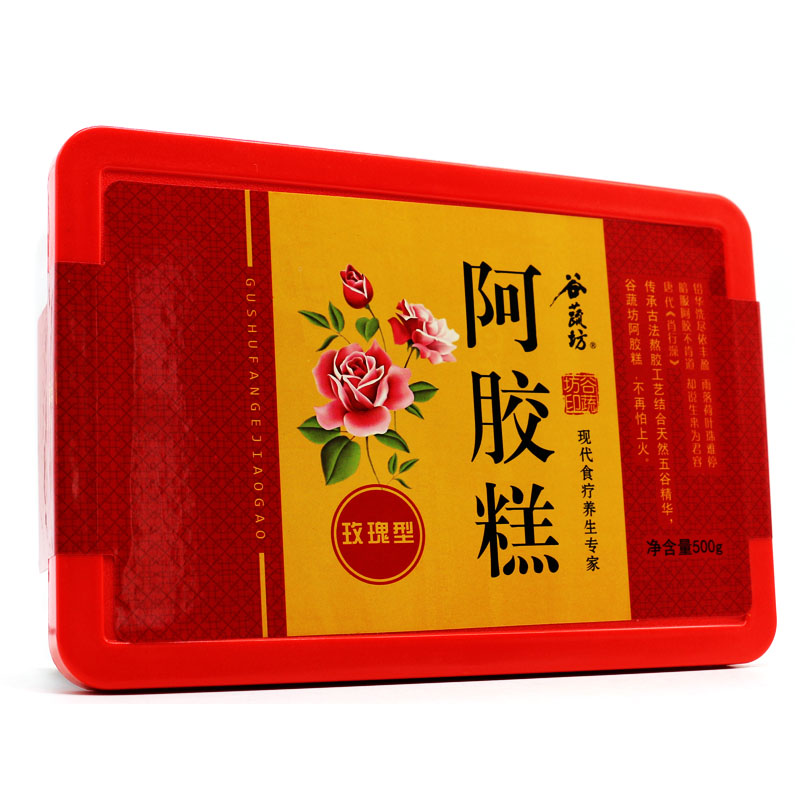 谷蔬坊 玫瑰型阿胶糕 即食 500g/盒 ejiao