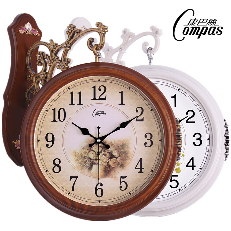 Combas European-style double-sided clock living room large two-sided wall clock muted creative clock modern quartz clock hanging watch