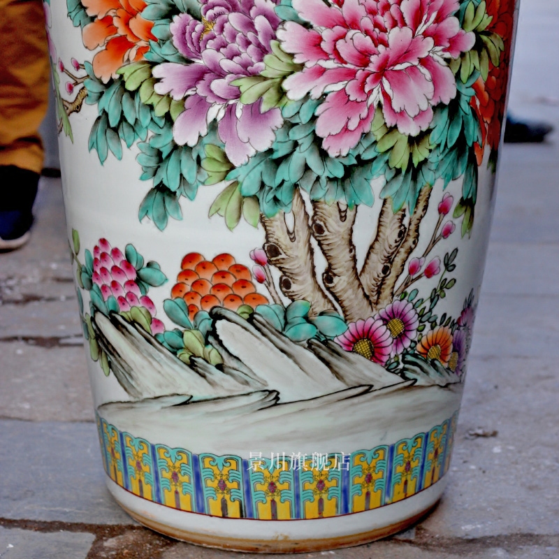 Jingdezhen ceramics powder enamel notes hall riches and honour of large vase home sitting room study office furnishing articles act the role ofing is tasted