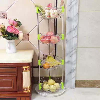 Stainless steel color fruit and vegetable rack net basket storage rack home household rack kitchen storage rack multi-layer