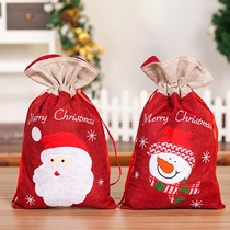 Christmas Socks Gift Bag Christmas Old Man Snowman Gift Bag Gift Bag Creative green fruit packing bag