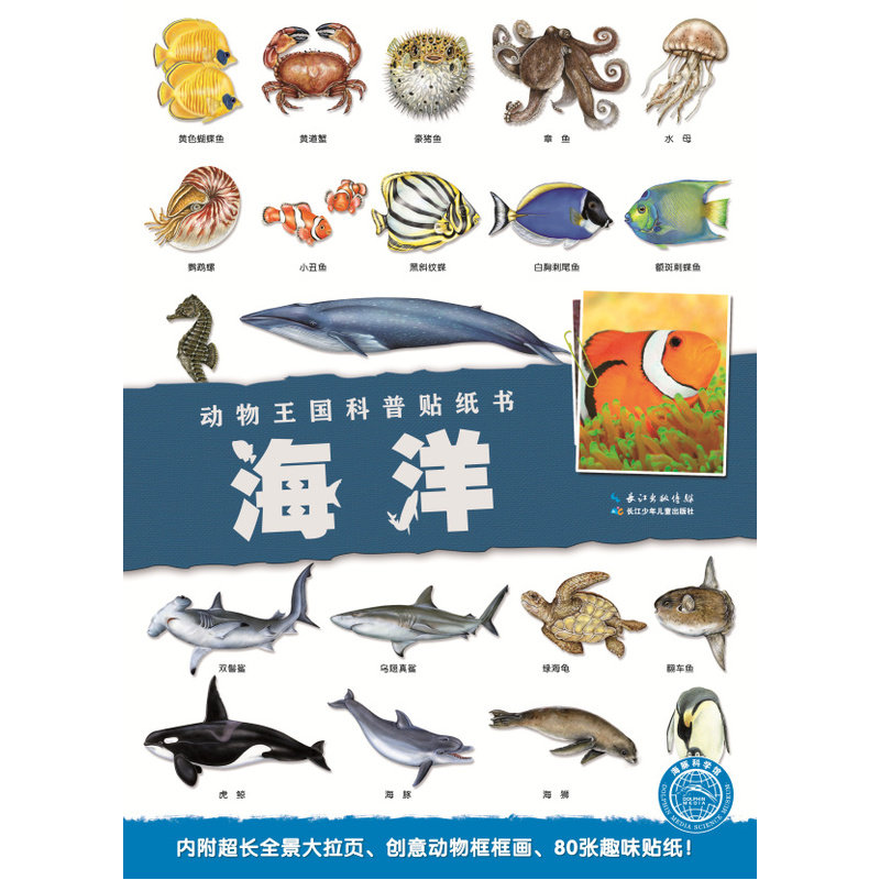 海洋-动物王国科普贴纸书 正版图书