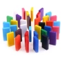 Đồ chơi bằng gỗ 100 miếng domino cầu vồng Khối gỗ cho trẻ nhỏ Đồ chơi giáo dục mầm non - Khối xây dựng đồ chơi domino bằng nhựa