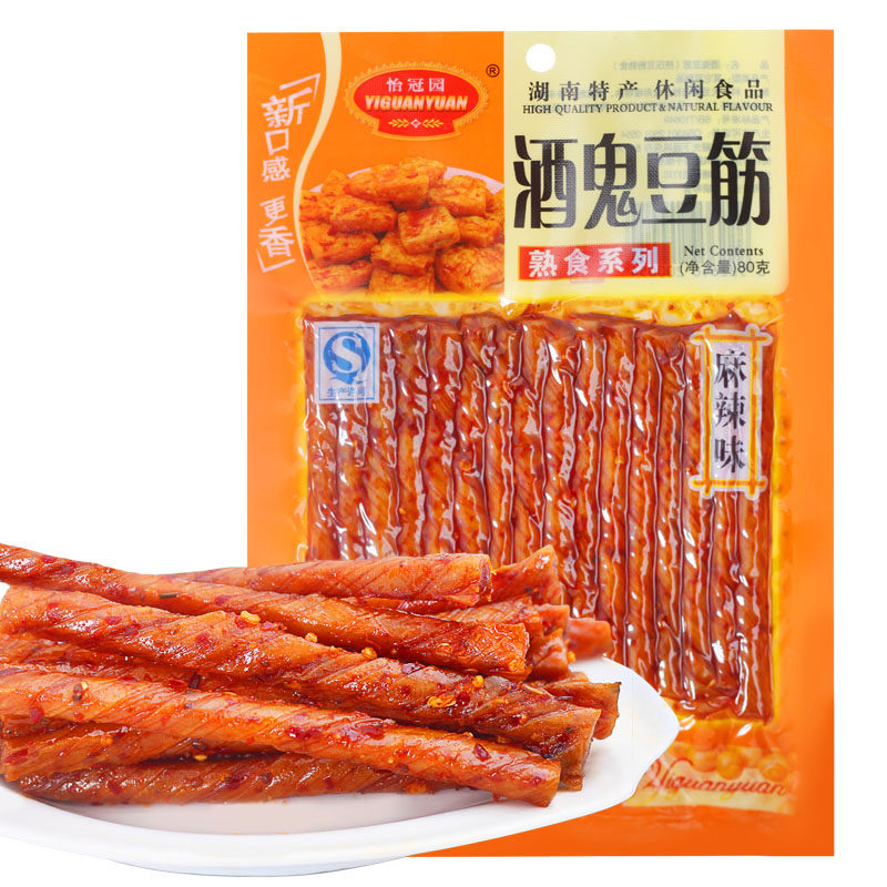 【天猫超市】怡冠园 酒鬼豆筋80g/包 香辣豆条 豆干零食