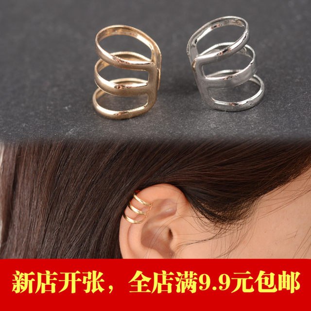 European and American jewelry, ancient hollowed-out U-shaped ear clips, fake ear studs, no pierced earrings, invisible ear clips, men and women